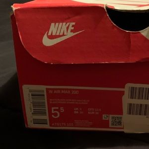 Red and white woman airmax